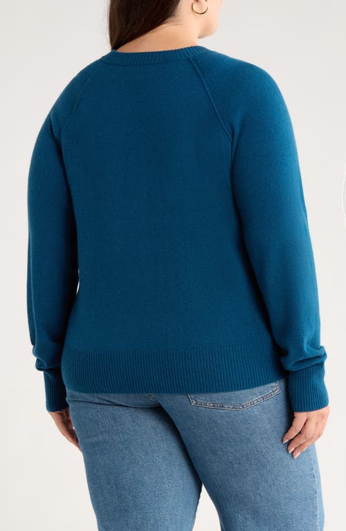 Caslonr Caslon(r) Raglan Sleeve Wool & Cashmere Sweater In Blue