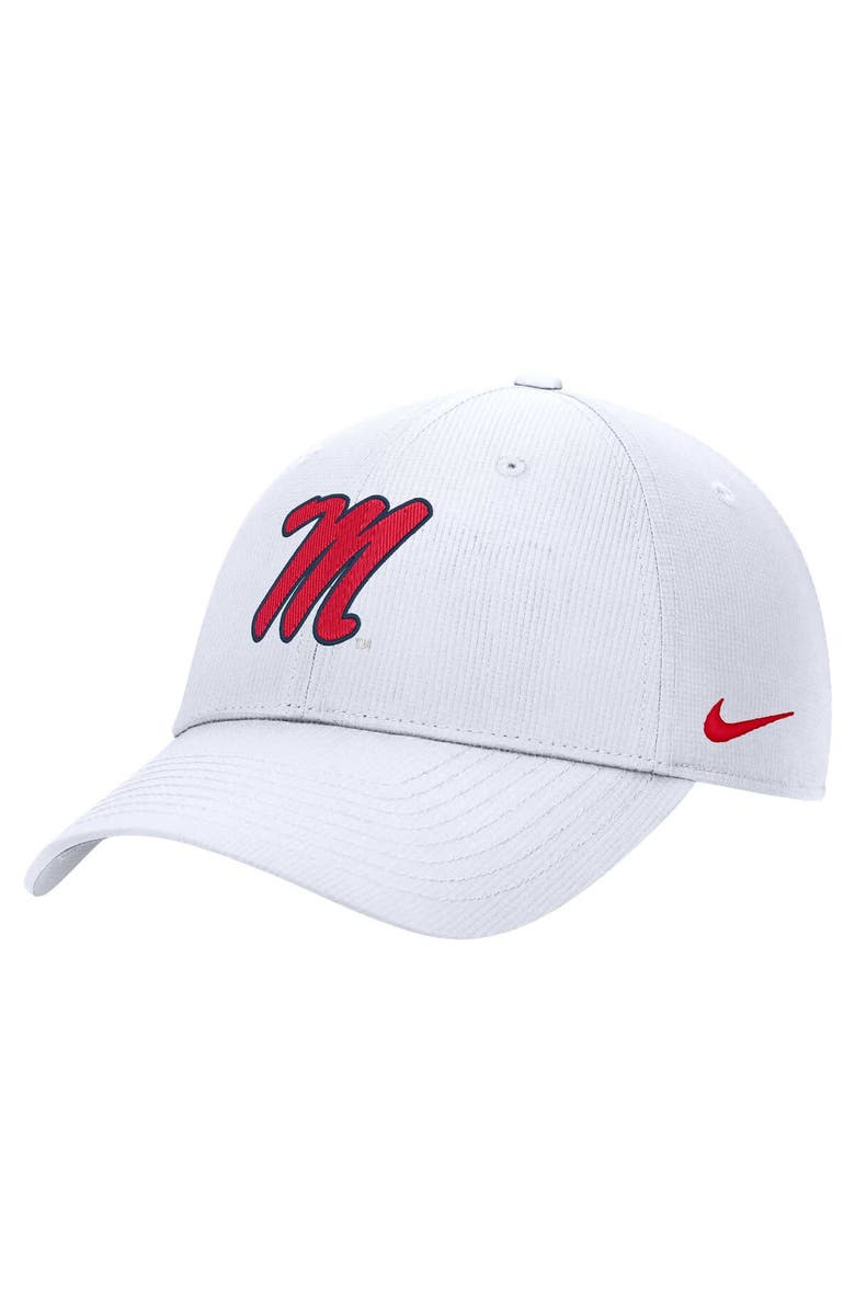 Nike Men's Nike White Ole Miss Rebels 2024 Sideline Club Adjustable Hat, Main, color, 