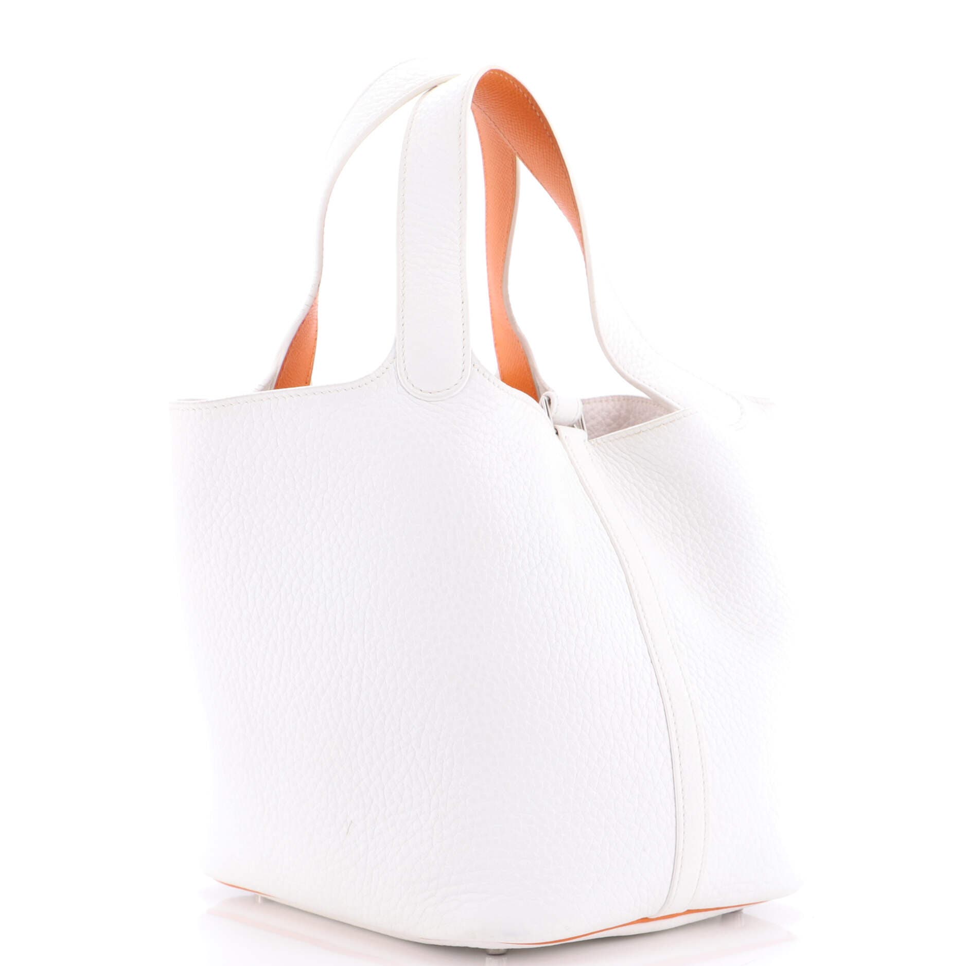 Pre-Owned Hermes Eclat Picotin Lock Bag Clemence MM, Alternate, color, Blanc