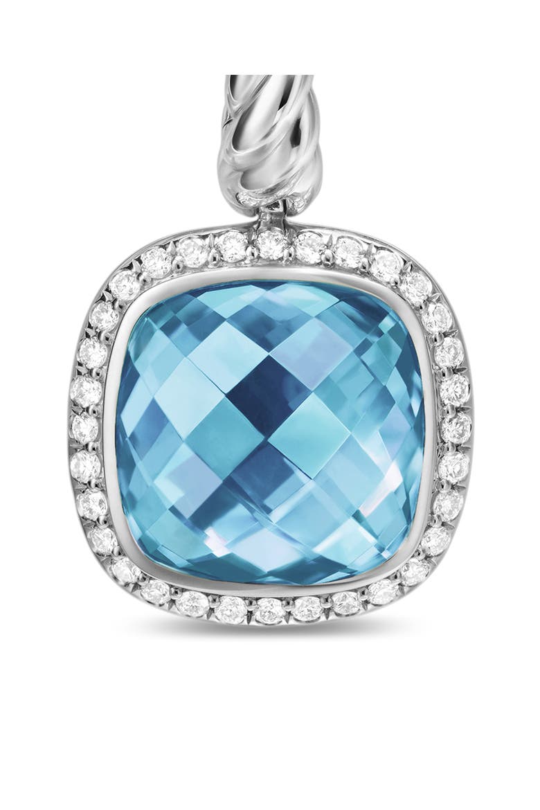 Albion® Drop Earrings in Sterling Silver with Blue Topaz & Diamonds, 10mm, Alternate, color, BLUE TOPAZ