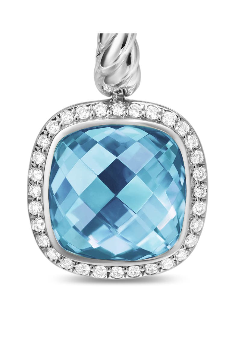 David Yurman Albion<sup>®</sup> Drop Earrings in Sterling Silver with Blue Topaz & Diamonds, 10mm, Alternate, color, Blue Topaz