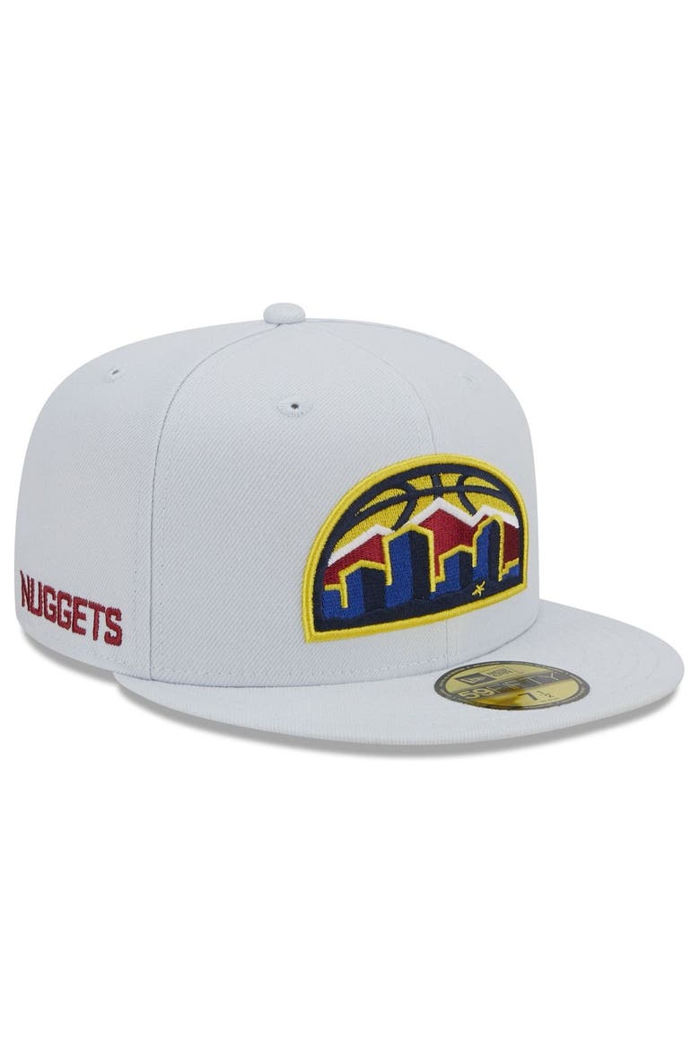 Men's New Era Gray Denver Nuggets 2022/23 City Edition Alternate Logo 59FIFTY Fitted Hat, Alternate, color, Black