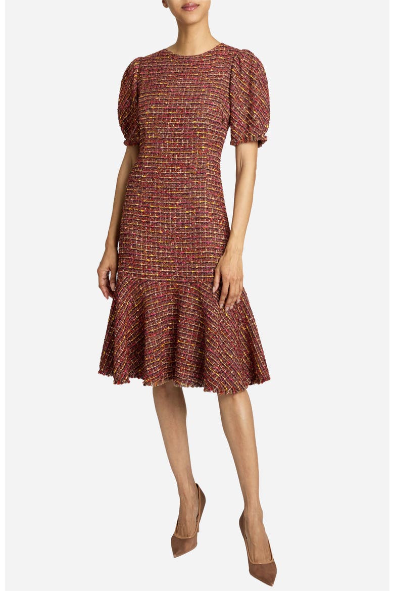 Dasia Sheath Tweed Dress, Alternate, color, AUBURN MULTI
