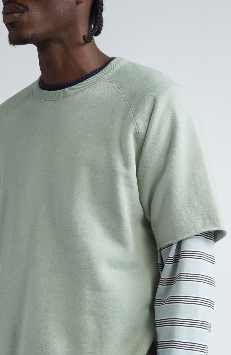 BEAMS Stripe Long Sleeve Cotton Pocket T-Shirt, Alternate, color, 