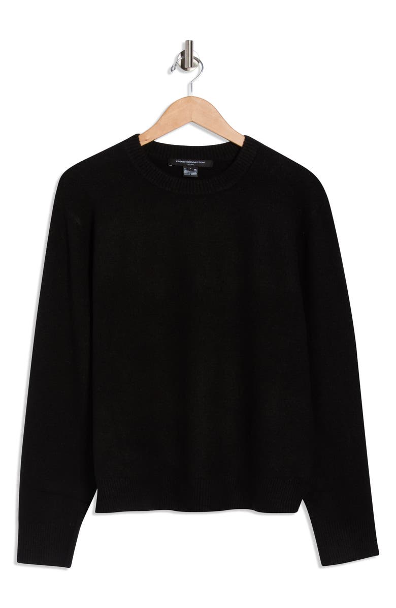 French Connection Emilia Crewneck Sweater, Alternate, color, Black