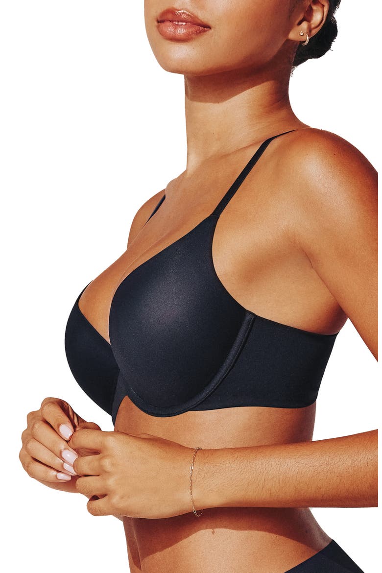 Zero Edge™ Underwire Push-Up Bra, Alternate, color, BLACK