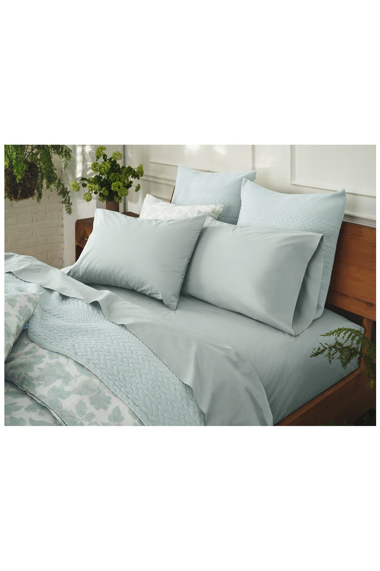 Camellia Organic Cotton Sateen Duvet Cover, Alternate, color, CELADON