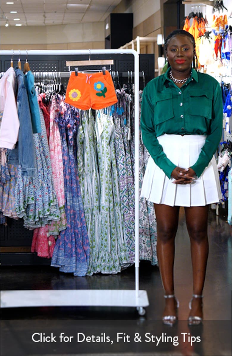 Kids' Floral Appliqué Terry Cloth Shorts, sales video thumbnail