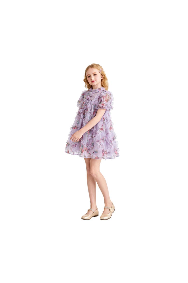 Lavender Garden Ruffle Occasion Dress, Alternate, color, Purple