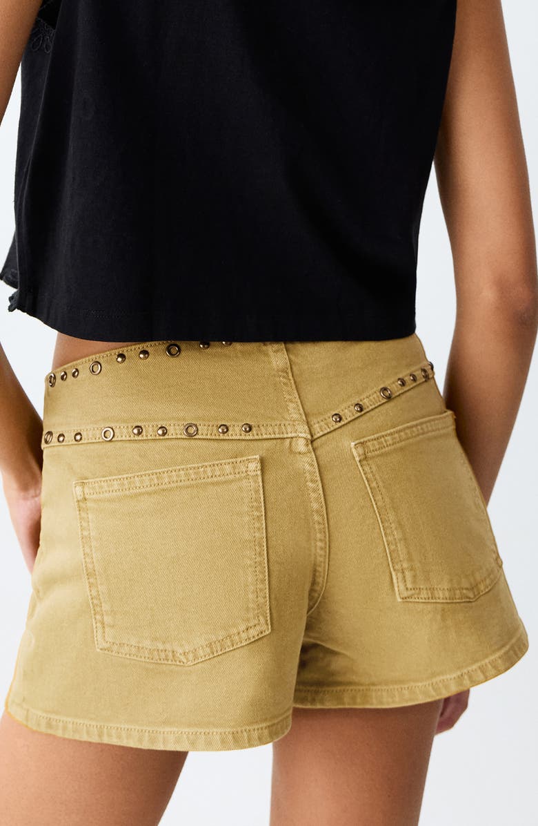 MANGO TEEN Studded Low Rise Mini Shorts, Alternate, color, 