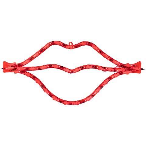17.5" Lighted Red Lips Valentine's Day Window Silhouette