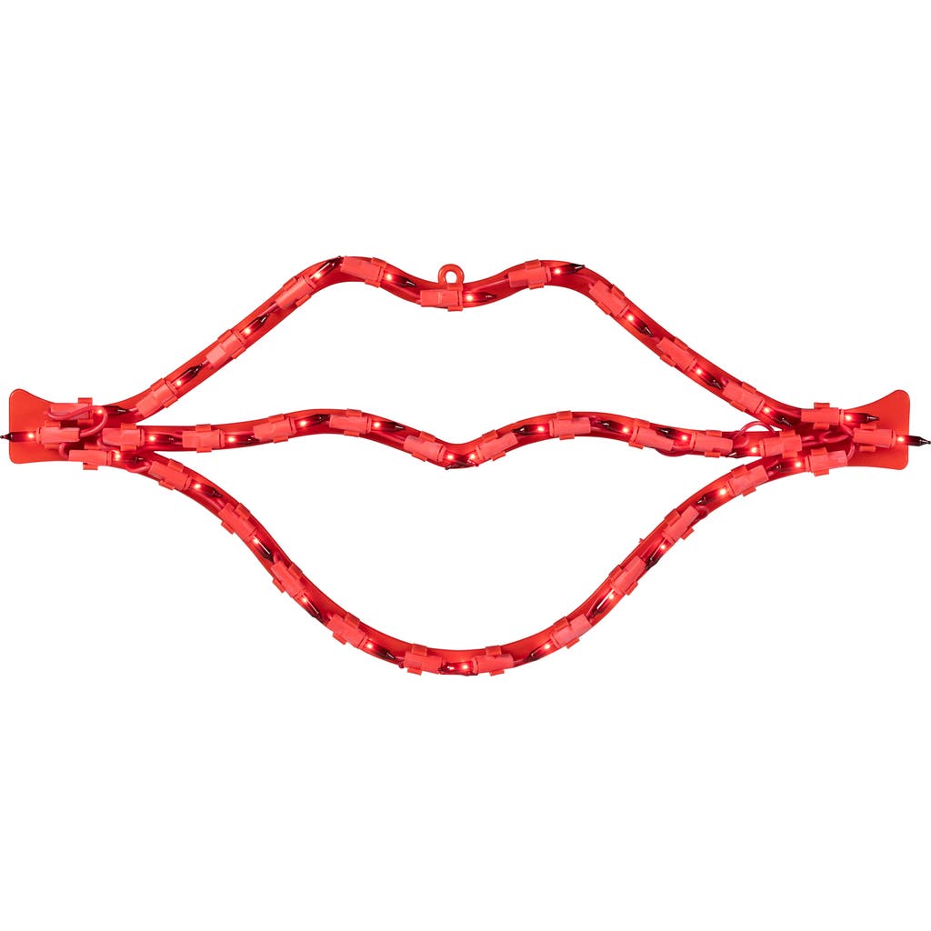 Northlight 17.5" Lighted Red Lips Valentine's Day Window Silhouette In Red