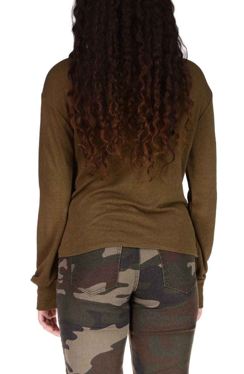 Sanctuary Knot Front Knit Top, Alternate, color, Olive Oil