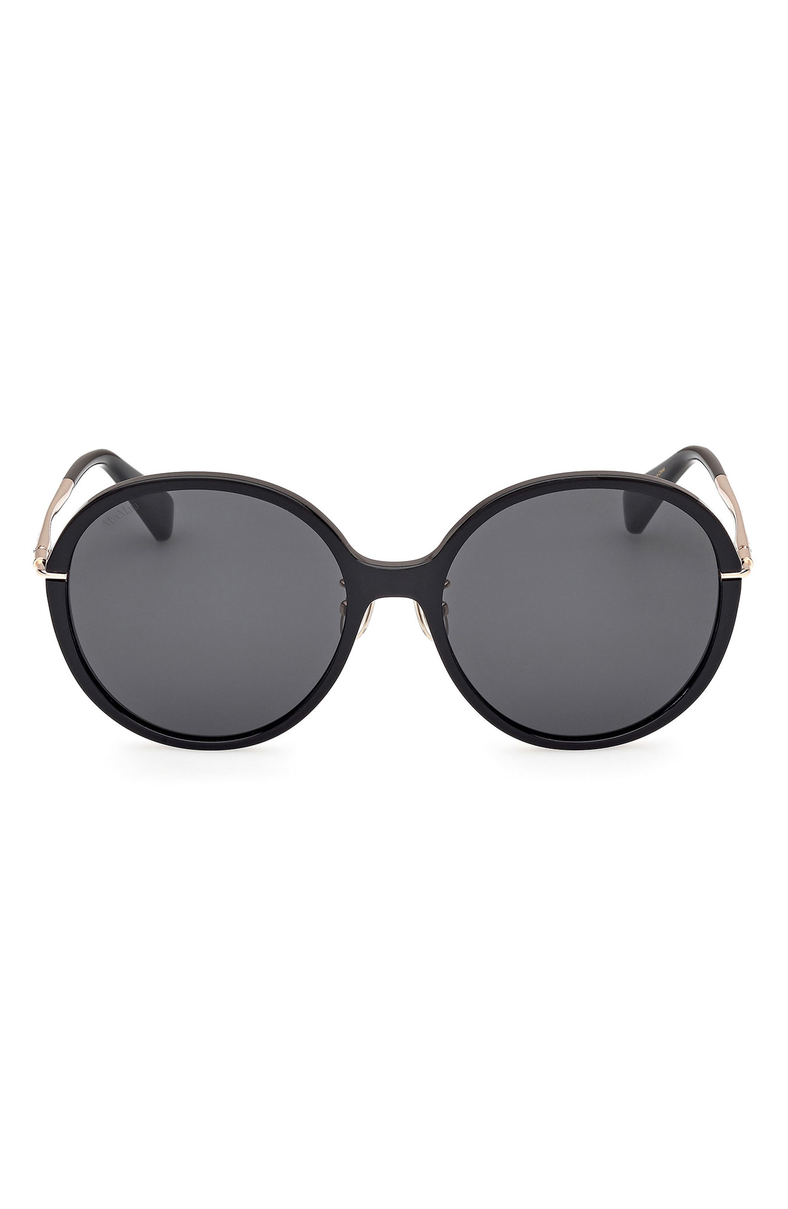 Max Mara 58mm Round Sunglasses