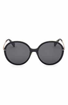 Max Mara 58mm Round Sunglasses