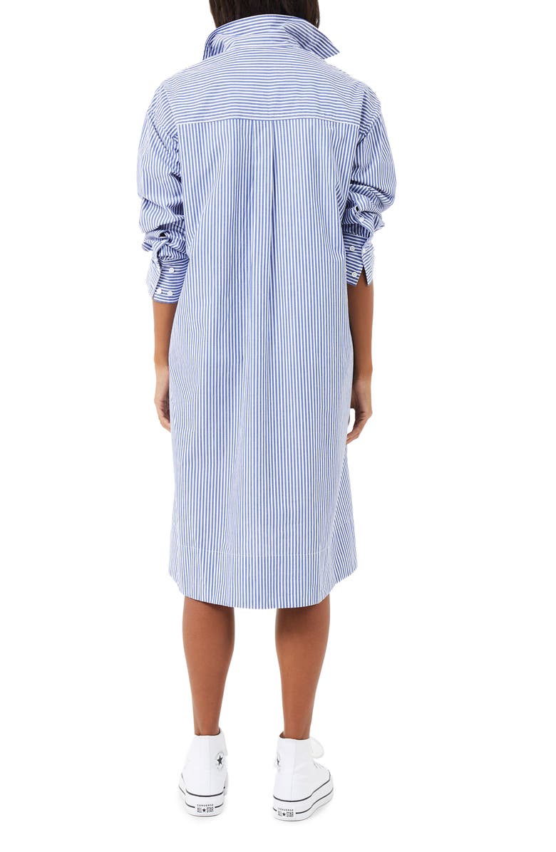 French Connection Rhodes Stripe Long Sleeve Shirtdress, Alternate, color, 