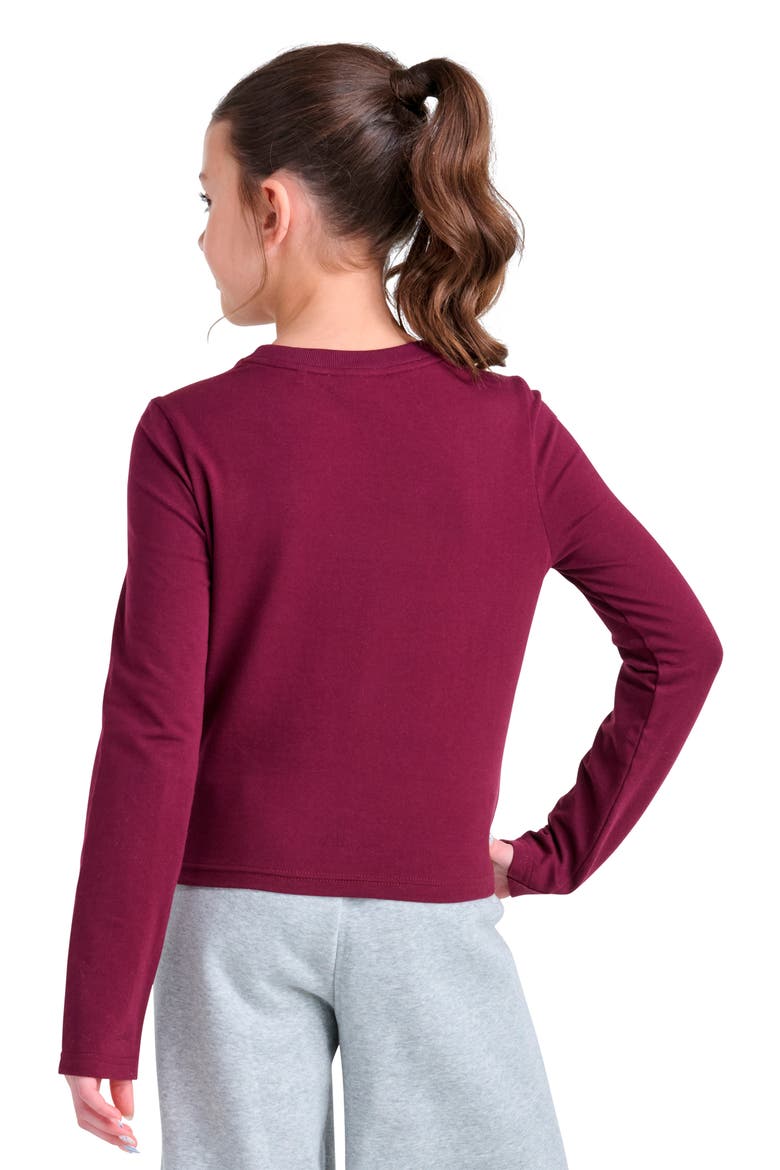 Kids' Long Sleeve Logo T-Shirt, Alternate, color, DARK RED