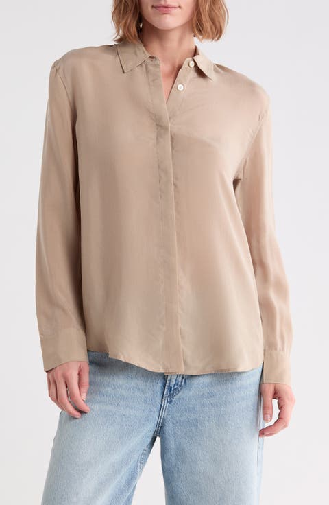 Shiela Button-Up Cupro Shirt