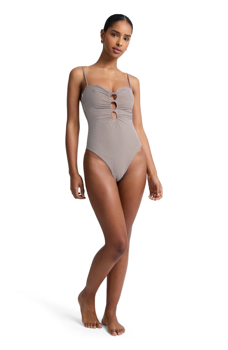 Onia Colette One-Piece, Main, color, Brown/White