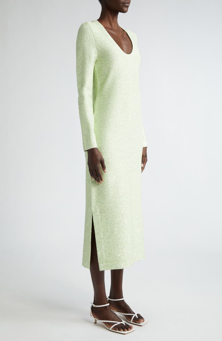 St. John Evening Sequin Long Sleeve Knit Dress, Alternate, color,