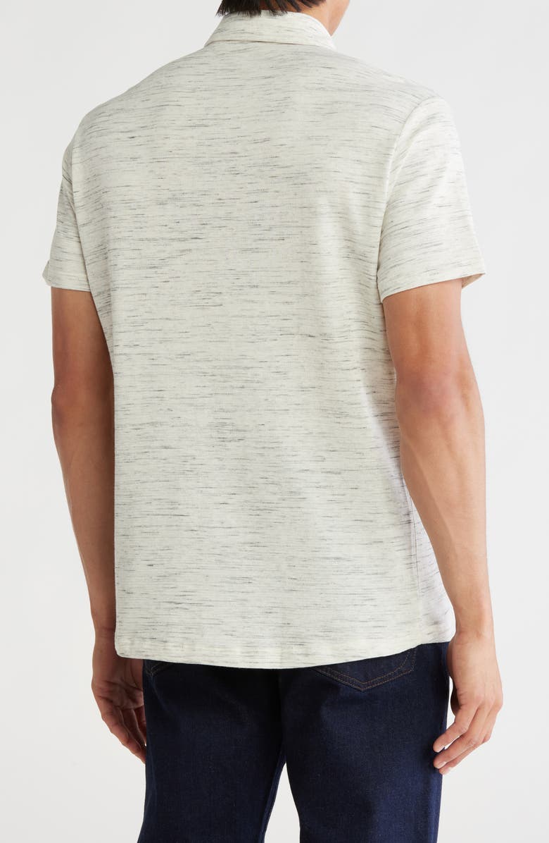 Robert Barakett Fran Space Dye Short Sleeve Knit Button-Up Shirt, Alternate, color, Cream