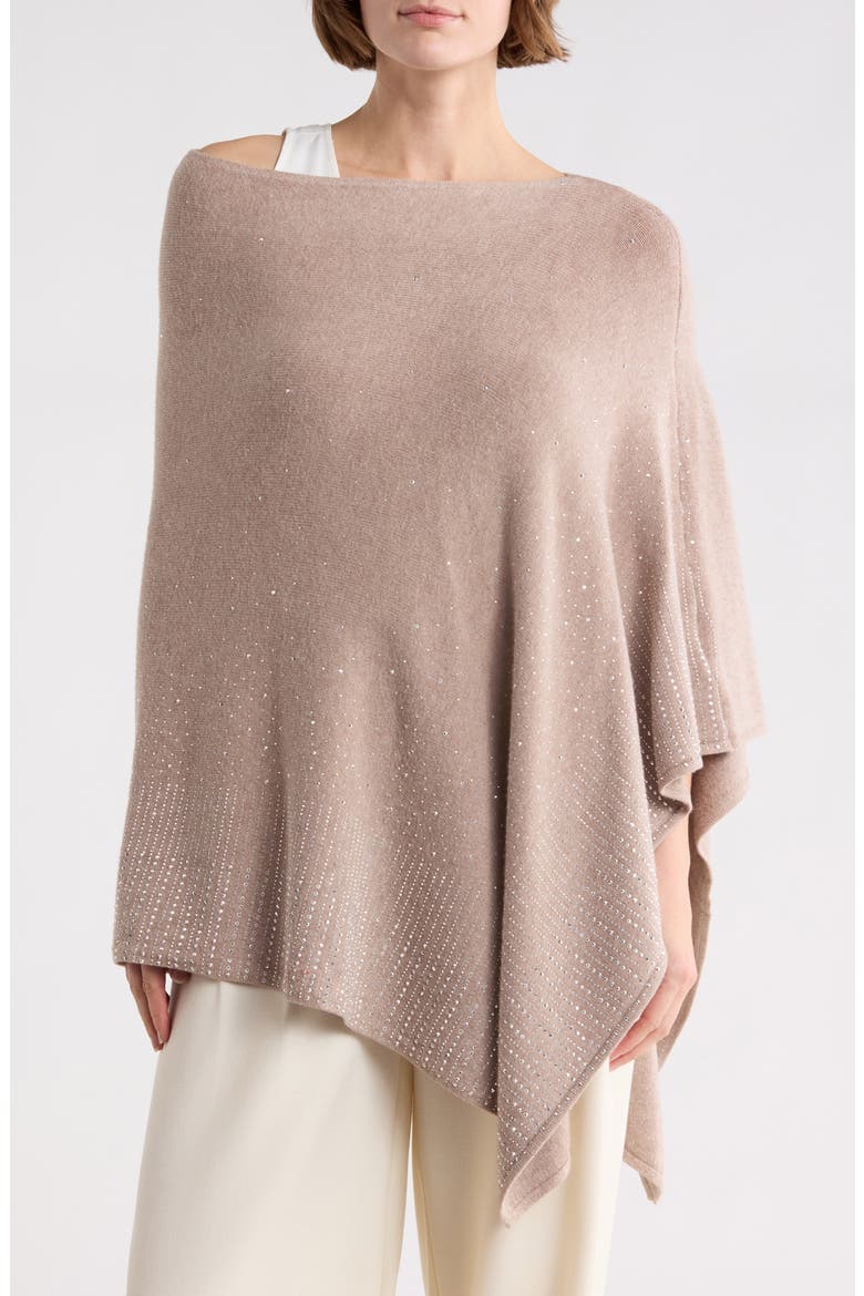 Embellished Poncho, Main, color, OATMEAL