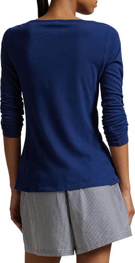 Long & Lean Cotton Jersey Lounge Henley