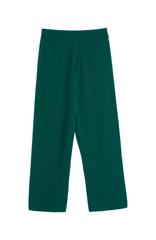 Chinti & Parker Wool & Cashmere Wide Leg Track Pant In Green