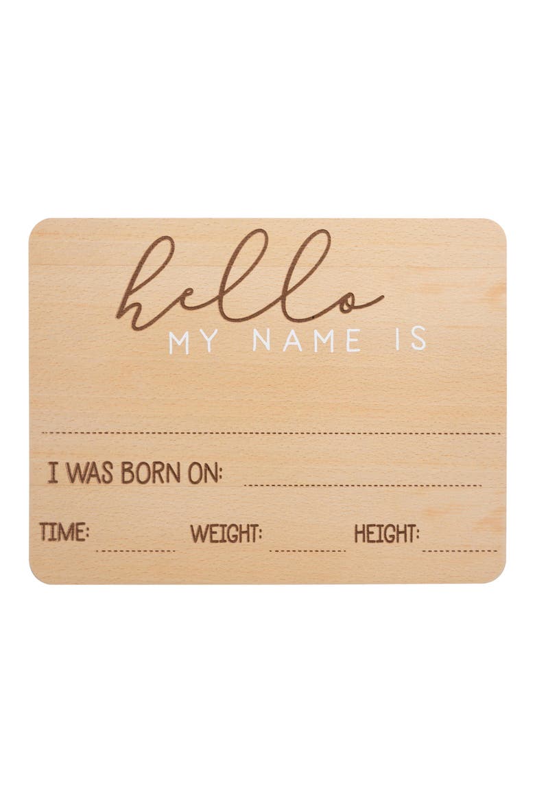 Wooden Birth Announcement Photo Prop, Main, color, NONE