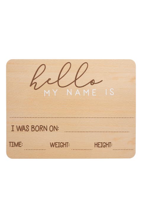 Wooden Birth Announcement Photo Prop