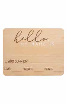 Wooden Birth Announcement Photo Prop