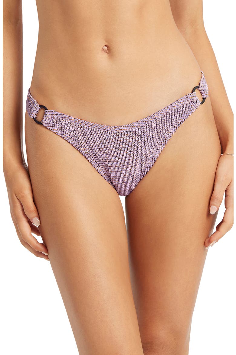 Ring Scene Metallic O-Ring Bikini Bottoms, Main, color, LAVENDER LUREX