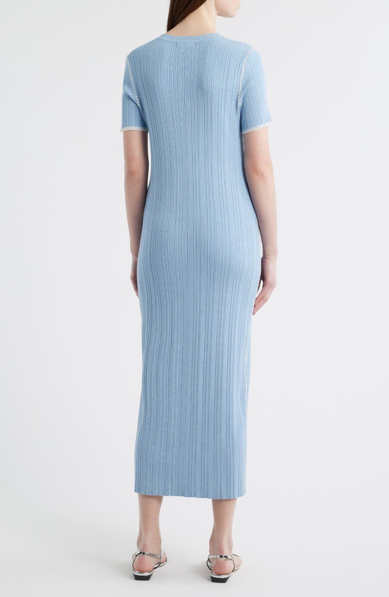 rag & bone Harper Rib Midi Dress, Alternate, color, Sky
