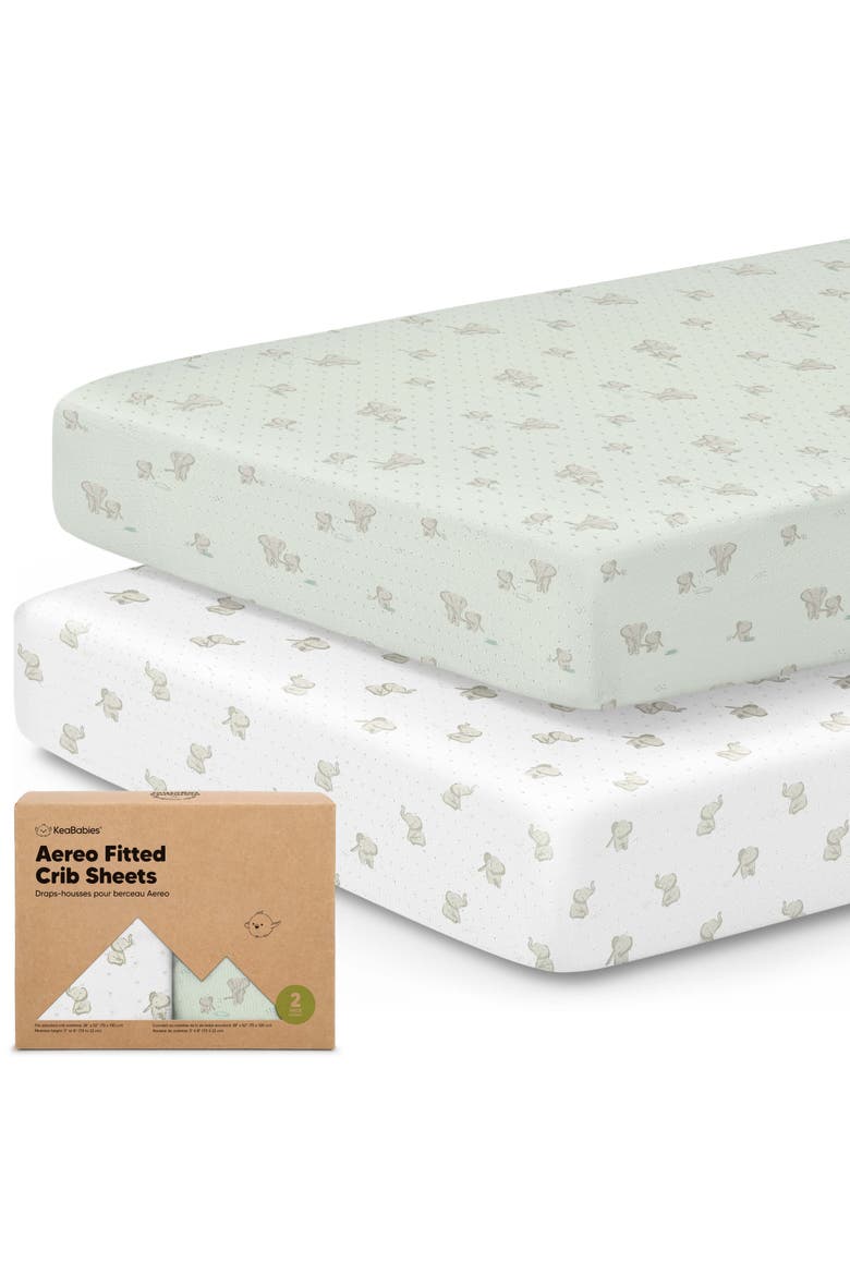 2-Pack Aereo Fitted Crib Sheets, Main, color, Elly