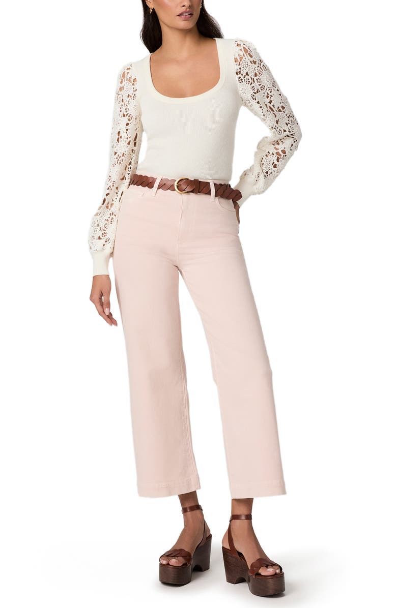 PAIGE Anessa High Waist Ankle Wide Leg Jeans, Alternate, color, Vintage Rosa