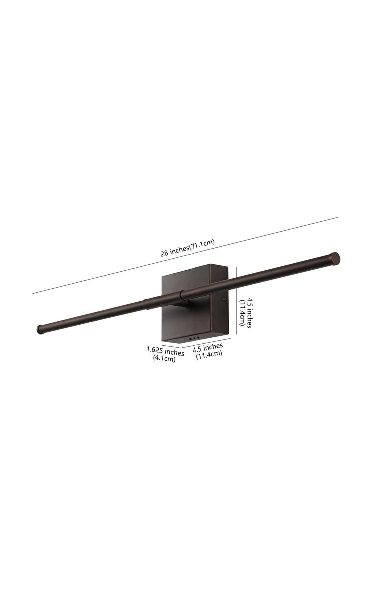 JONATHAN Y Makena Modern Minimalist Dimmable Integrated LED Metal Wall Sconce, Alternate, color, Oil Rubbed Bronze