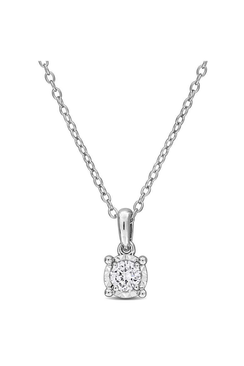 1/4 CTW Lab-Grown Diamond Solitaire Necklace, Main, color, Sterling silver