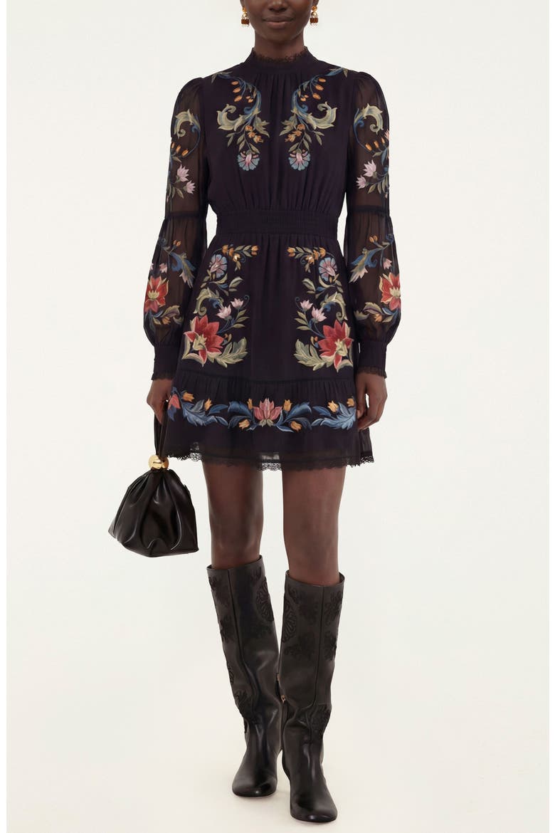 Natalia Embroidered Minidress, Main, color, OFF-WHITE