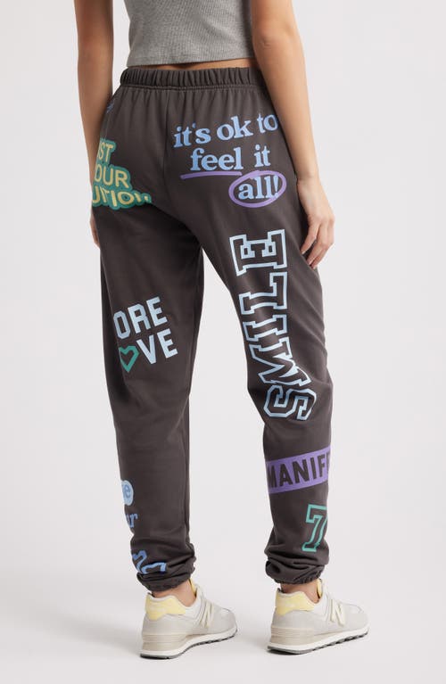 The Mayfair Group Affirmations Fleece French Terry Joggers In Charcoal