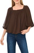 CeCe Square Neck Bubble Top