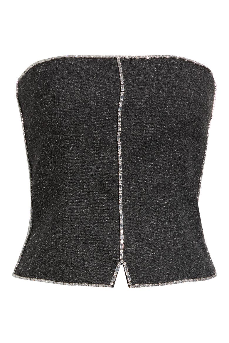 Crystal Trim Strapless Bustier Top, Alternate, color, CHARCOAL