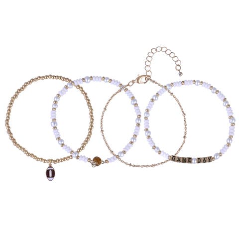 Game Day 4pc Football Bracelet Set