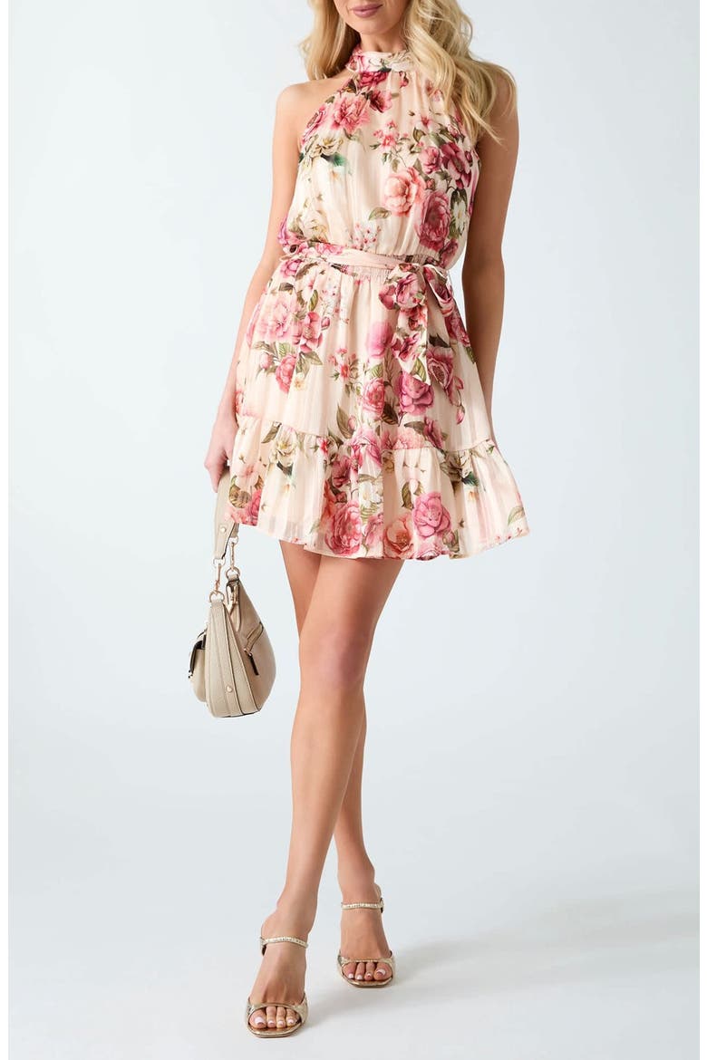 Daniele Floral Print Sleeveless Mindress, Main, color, FLORAL PINK