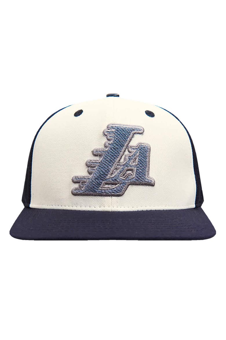 Men's Pro Standard  Cream Los Angeles Lakers French Terry Snapback Hat, Alternate, color, Cream