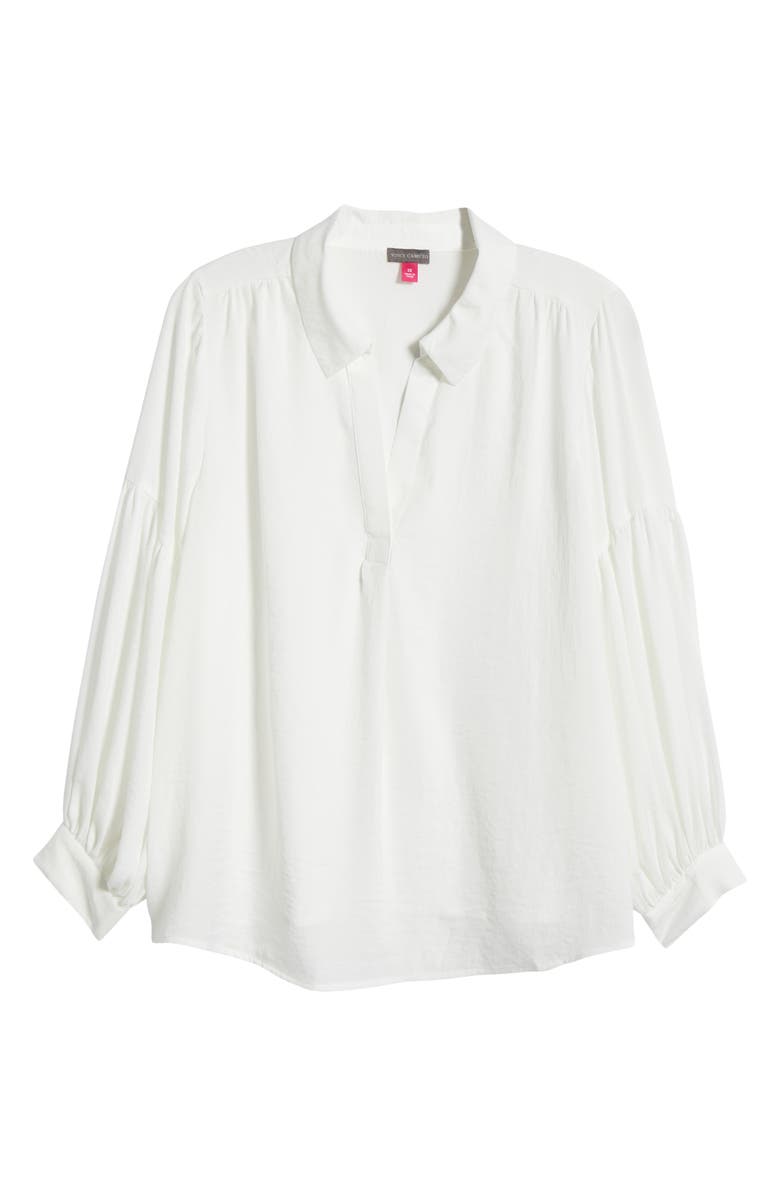 Vince Camuto Split Neck Balloon Sleeve Top, Alternate, color, New Ivory