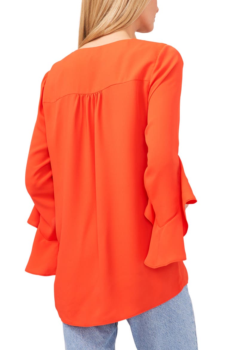 Flutter Sleeve Tunic, Alternate, color, BLAZE ORANGE