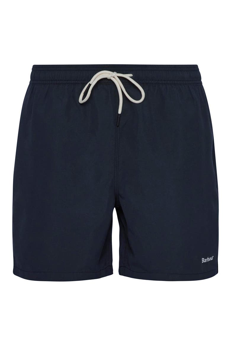Staple Logo Swim Trunks, Alternate, color, BLACK