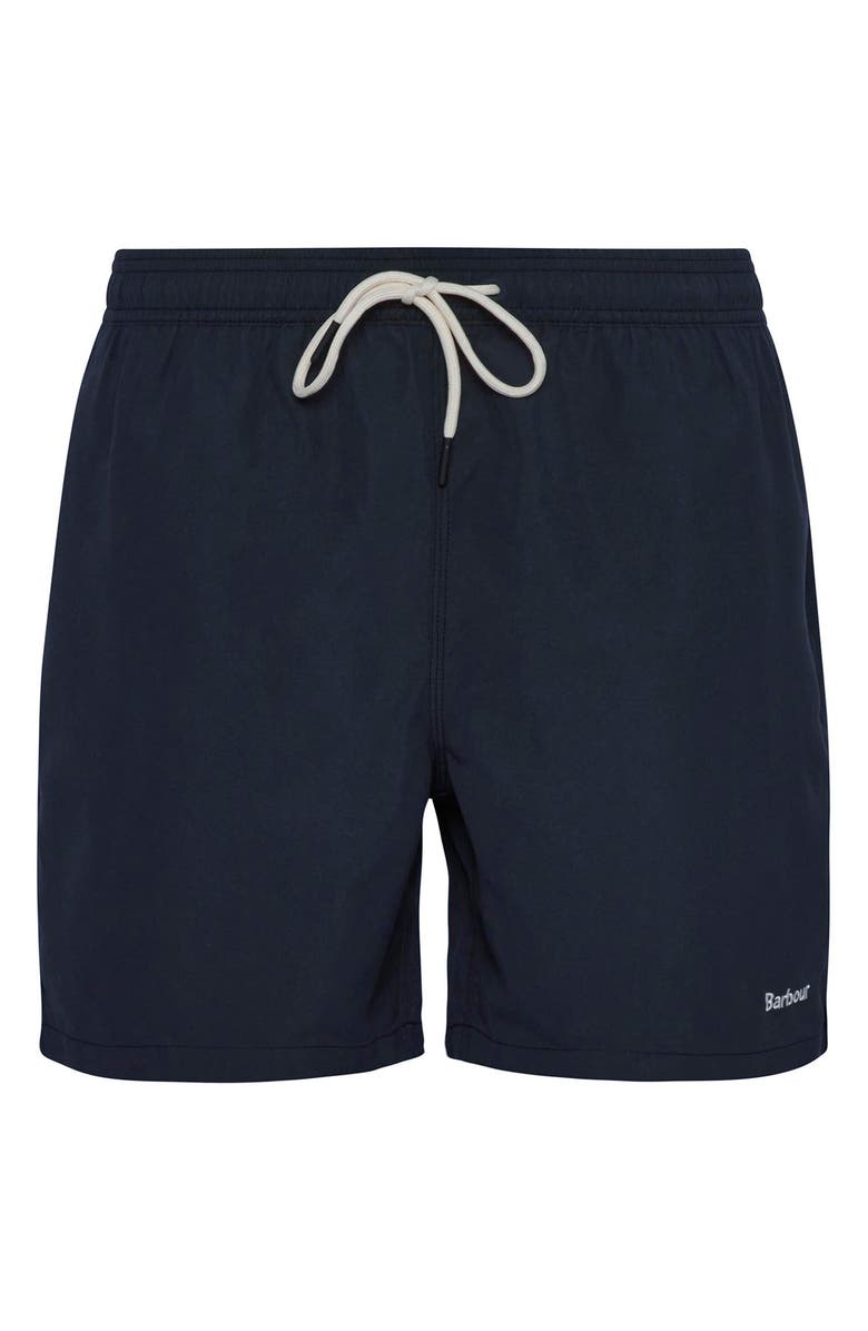 Barbour Staple Logo Swim Trunks, Alternate, color, Black