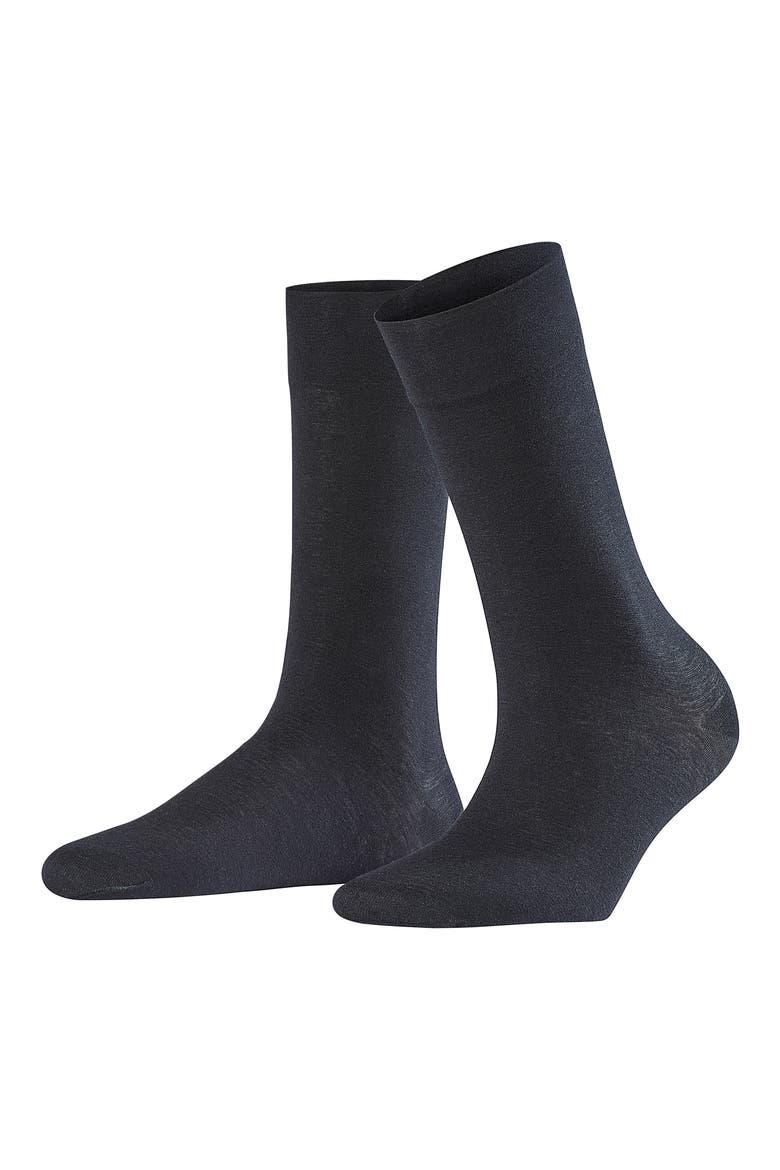 Sensual Cashmere Crew Socks, Main, color, BLACK