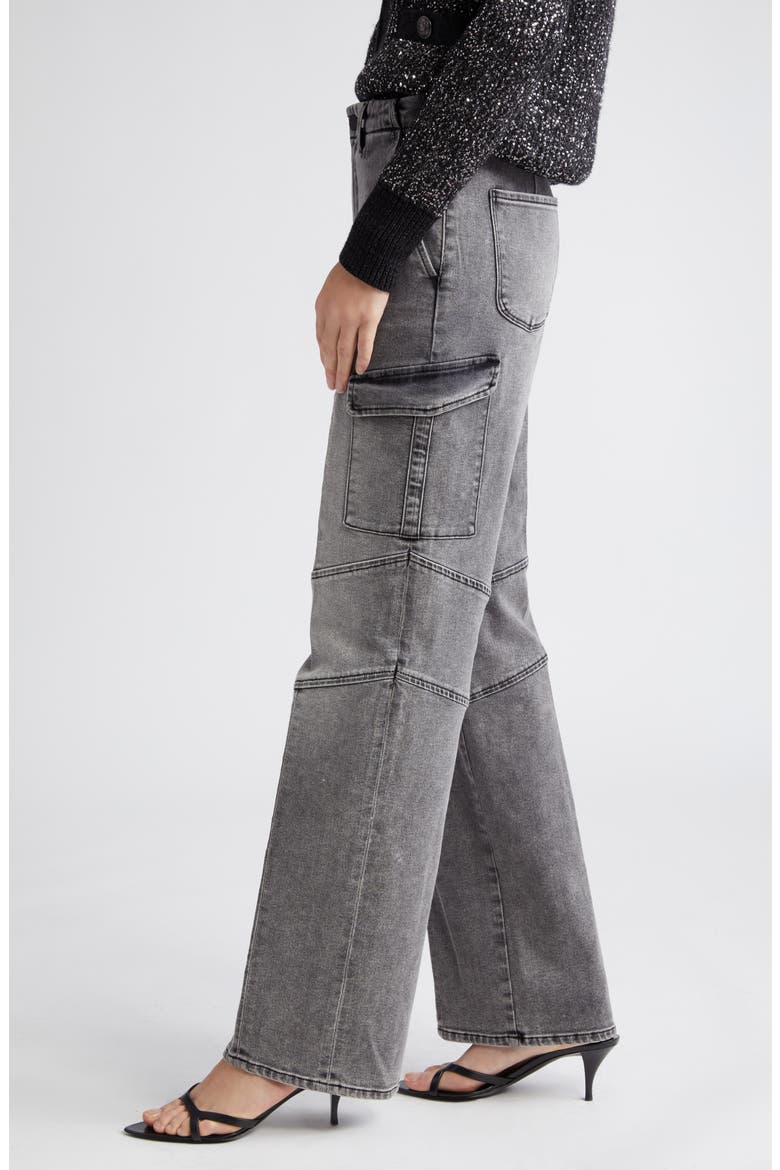Brooklyn High Waist Wide Leg Utility Jeans, Alternate, color, MAGNESITE